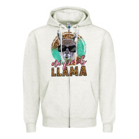 Oatmeal Heather western no prob llama Zipper Hoodie - LillyAllenDesigns