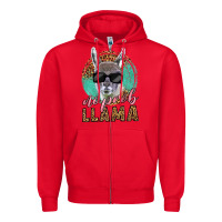 Red western no prob llama Zipper Hoodie - LillyAllenDesigns