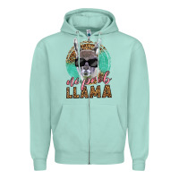 Seafoam western no prob llama Zipper Hoodie - LillyAllenDesigns
