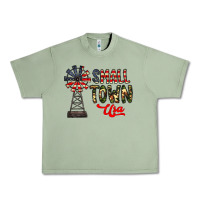 Oil Green small town usa Urban Heavy Tee - CowhideDigitalArt