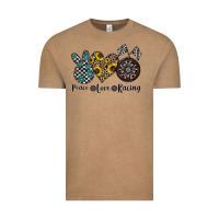 Vintage Coffee peace love racing Vintage Tee - CowhideDigitalArt
