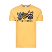 Vintage Mustard peace love racing Vintage Tee - CowhideDigitalArt