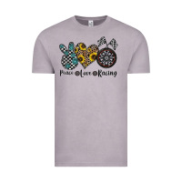 Vintage Zinc peace love racing Vintage Tee - CowhideDigitalArt