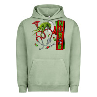 Pigment Oil Green Christmas Character Urban Hoodie - NancyCooperArtShop