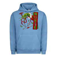 Pigment Pebble Blue Christmas Character Urban Hoodie - NancyCooperArtShop