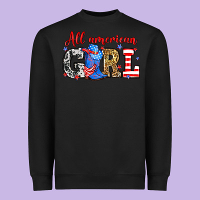 All American Girl Heavyweight Sweatshirt Designed By Neo Western