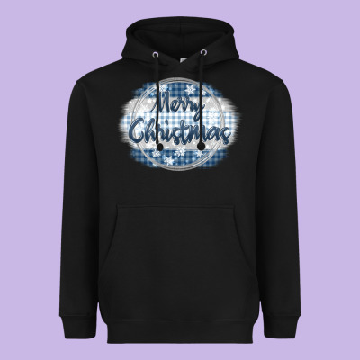 Merry Christmas Blue Heavyweight Hoodie Designed By Maliassmallbusiness