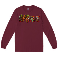 Burgundy Christmas Howdy Bronco Rodeo Long Sleeve Tee - JahusDesignShop