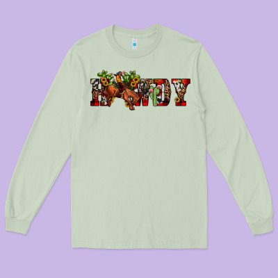 Christmas Howdy Bronco Rodeo Long Sleeve Tee Designed By Jahusdesignshop