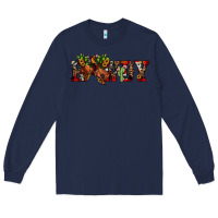 Navy Christmas Howdy Bronco Rodeo Long Sleeve Tee - JahusDesignShop