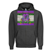 Charcoal Heather mardi gras  mask Zipper Hoodie - BarkalooDesign
