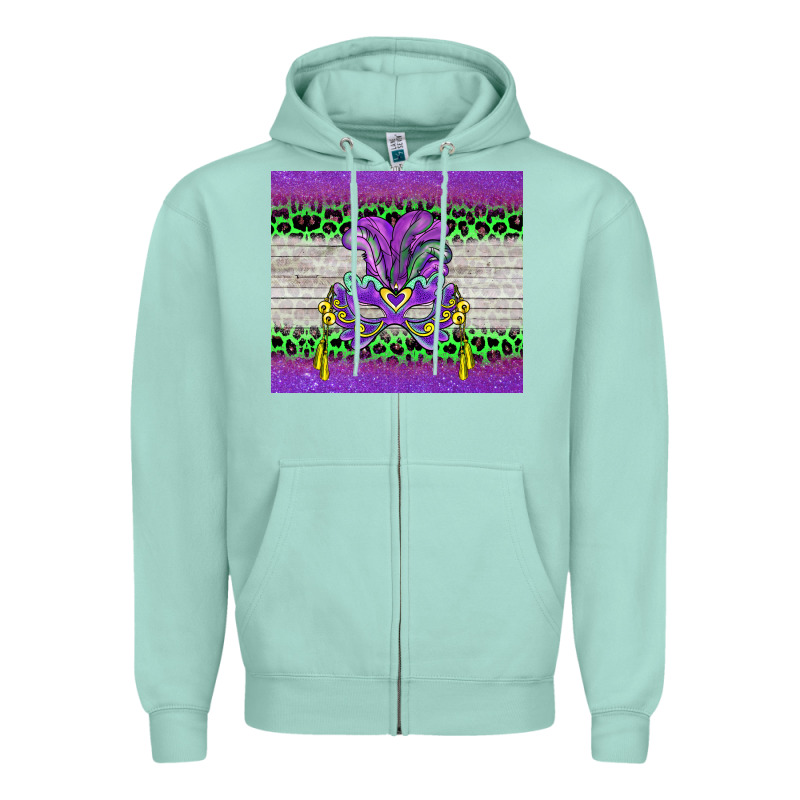 Mardi Gras  Mask Zipper Hoodie by BarkalooDesign | Teevron