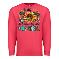 Cardinal with god all things are possible malias Premium Sweatshirt - MaliasSmallBusiness