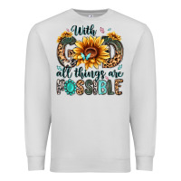 Dove Grey with god all things are possible malias Premium Sweatshirt - MaliasSmallBusiness