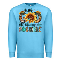 Ocean Blue with god all things are possible malias Premium Sweatshirt - MaliasSmallBusiness
