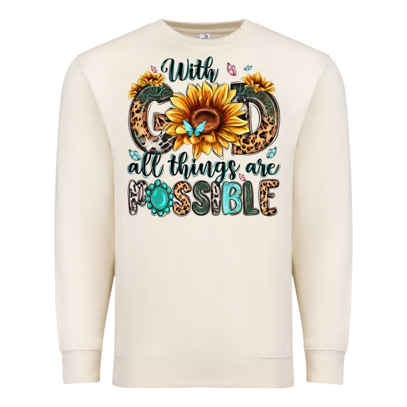 With God All Things Are Possible Malias Premium Sweatshirt by MaliasSmallBusiness | Teevron