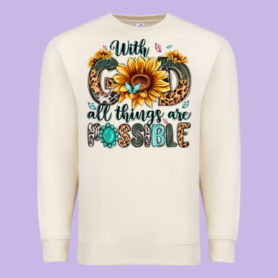 With God All Things Are Possible Malias Premium Sweatshirt Designed By Maliassmallbusiness