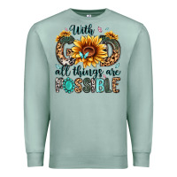 Seafoam with god all things are possible malias Premium Sweatshirt - MaliasSmallBusiness
