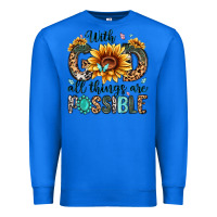 True Royal with god all things are possible malias Premium Sweatshirt - MaliasSmallBusiness
