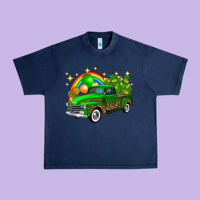 St Patricks Shamrock Gold Rainbow Balloon Candy Truck Urban Heavy Tee Designed By Fadigitalartstudio