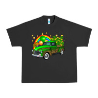 Pigment Black st patricks shamrock gold rainbow balloon candy truck Urban Heavy Tee - FaDigitalArtStudio