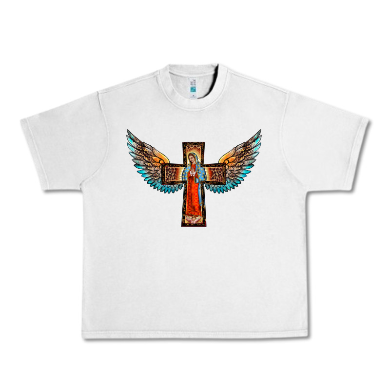 Our Lady Of Guadalupe Cross With Wings Urban Heavy Tee by BarkalooDesign | Teevron