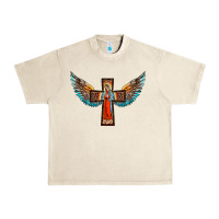 Sandshell our lady of guadalupe cross with wings Urban Heavy Tee - BarkalooDesign