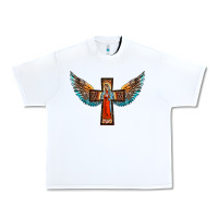 White our lady of guadalupe cross with wings Urban Heavy Tee - BarkalooDesign