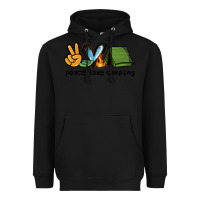 Black peace love camping Heavyweight Hoodie - NancyCooperArtShop