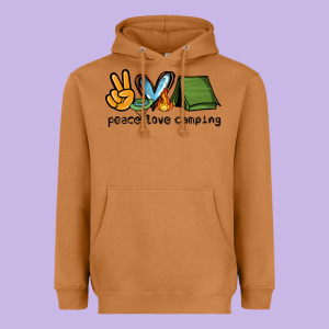 Peace Love Camping Heavyweight Hoodie Designed By Nancycooperartshop