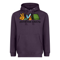 Plum peace love camping Heavyweight Hoodie - NancyCooperArtShop