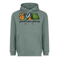 Sage peace love camping Heavyweight Hoodie - NancyCooperArtShop