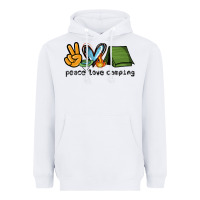 White peace love camping Heavyweight Hoodie - NancyCooperArtShop