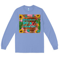 Colony Blue raised 90's country guitar cactus sunflower's Long Sleeve Tee - Artiststas