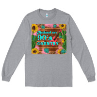 Heather Grey raised 90's country guitar cactus sunflower's Long Sleeve Tee - Artiststas