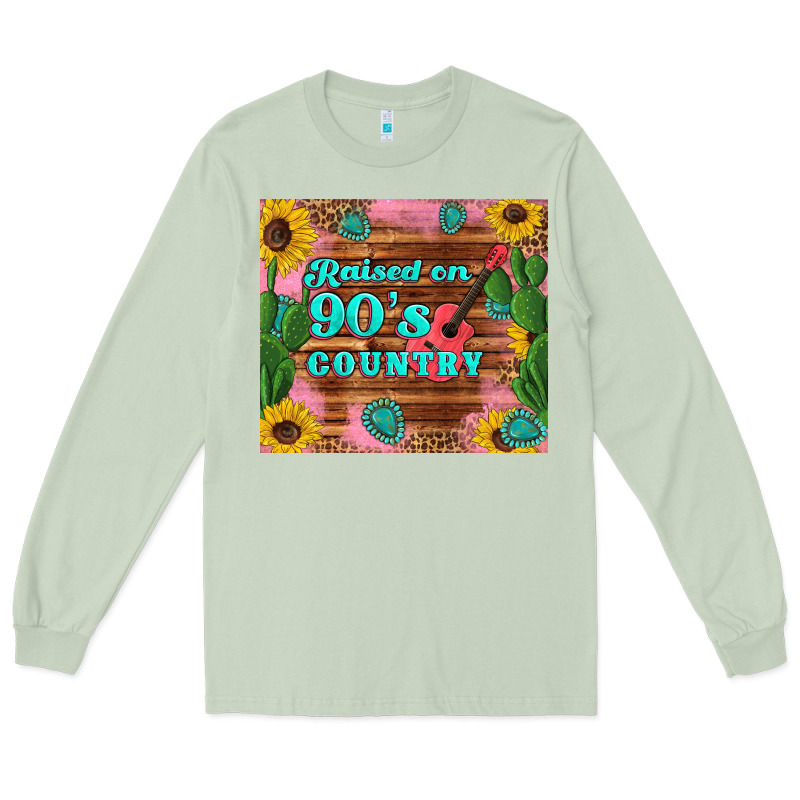 Raised 90's Country Guitar Cactus Sunflower's Long Sleeve Tee by Artiststas | Teevron