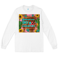 White raised 90's country guitar cactus sunflower's Long Sleeve Tee - Artiststas
