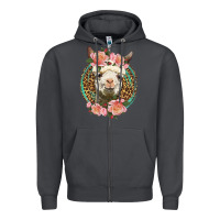 Smoke western llama and roses Zipper Hoodie - LillyAllenDesigns