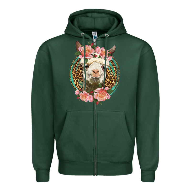 Western Llama And Roses Zipper Hoodie by LillyAllenDesigns | Teevron