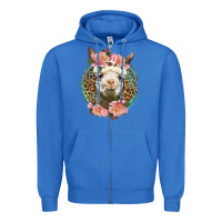 True Royal western llama and roses Zipper Hoodie - LillyAllenDesigns