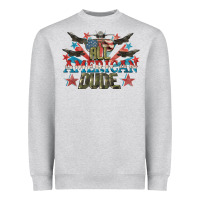 Heather Grey All American dude 4th of July Heavyweight Sweatshirt - CowGirlArtShop