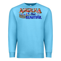 Ocean Blue America the beautiful Premium Sweatshirt - NancyCooperArtShop