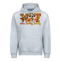 Heather Grey WTF Wine Turkey Family Urban Hoodie - texasbilliewilder