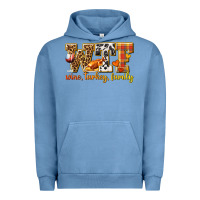 Pigment Pebble Blue WTF Wine Turkey Family Urban Hoodie - texasbilliewilder