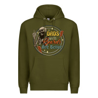 Army Green dads with beards are better Premium Hoodie - Artiststas