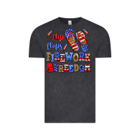 Vintage Black flip flops fireworks and freedom Vintage Tee - AdoDesignShop