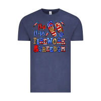 Vintage Denim flip flops fireworks and freedom Vintage Tee - AdoDesignShop