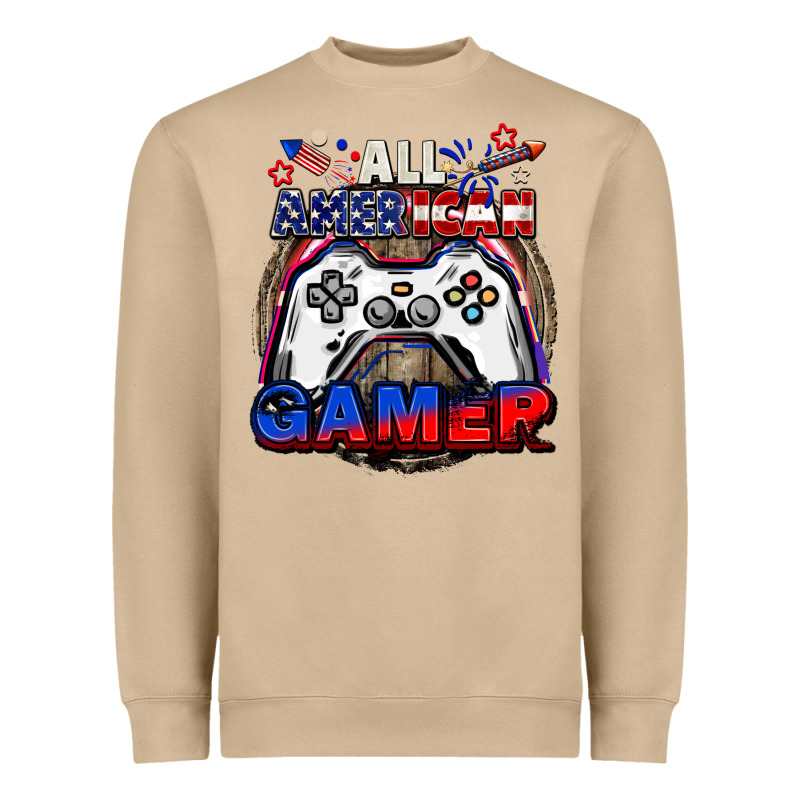 All American Gamer 4th Of July Heavyweight Sweatshirt by CowGirlArtShop | Teevron