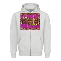 Dove Grey mardi gras  leopard pink glitter bead Zipper Hoodie - BarkalooDesign