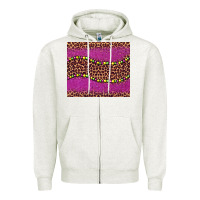 Oatmeal Heather mardi gras  leopard pink glitter bead Zipper Hoodie - BarkalooDesign